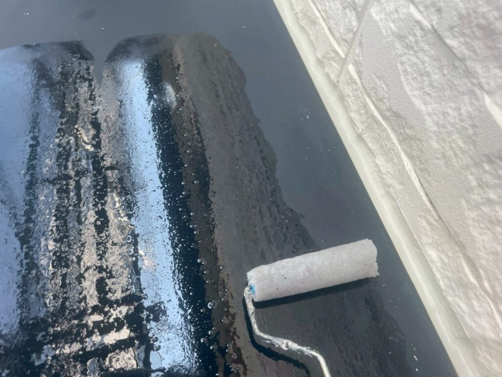 庇さび止め塗布